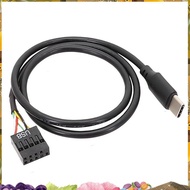 1Pcs USB 9Pin to USB Type C Cable for Computer Motherboard to USBC Secondary Screen PC LCD Screen 9P