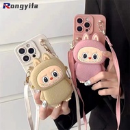 Cute Labubu Cartoon Coin Purse Cases For OPPO A17 A60 A3 F27 Pro+ C17 Note 50 Realme C67 12 Lite Nar
