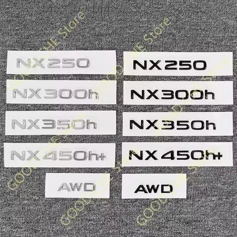 Glossy Black silvery ABS Letters NX250 NX260 NX300h NX350 NX400H NX450H Emblem For Car Trunk Logos B
