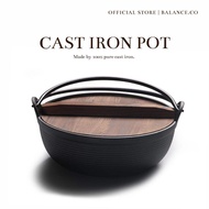 Balance.co Pre-seasoned Pure Japanese Sukiyaki Cast Iron Pot Cookware Non Stick Stew Pot Outdoor Cam