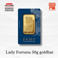 Youloong Suisse Pamp 50grams(50g) Minted Gold bar 999.9GOLD(Lady Fortuna)