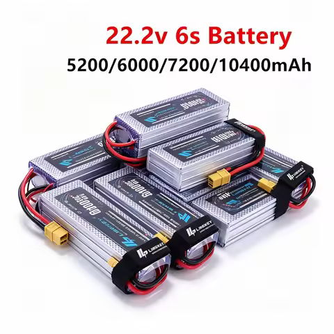 6S LIPO Battery 22.2V for RC Airplane Quadrotor - Selectable Capacity 5200mAh 6000mAh 7200mAh 10400m