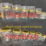 Plastik segel untuk toples jar hexagonal 500ml 300ml 200ml 100ml 80ml 45ml (isi 50) plastik shrink w