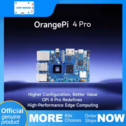 Orange Pi 4 Pro SBC with 3 TOPS NPU, 4GB LPDDR5, Rockchip RK3399, High-Performance Edge Computing So