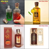 Bình Đựng Ruou Thủy Tinh 700ML (combo 3 cái) cao cấp hoa văn nổi mẫu trụ tròn – nắp nhựa vàng xen nâ