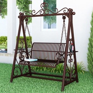 HY-6/Outdoor Iron Swing Chair Balcony Glider Courtyard Park Rocking Chair Hanging Basket Rattan Chair Double Swing Chair