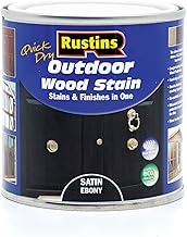 Rustins Outdoor Wood Stain 250ml Quick Dry Tough and Weather Resistant Vibrant Colour for Patios, Fe