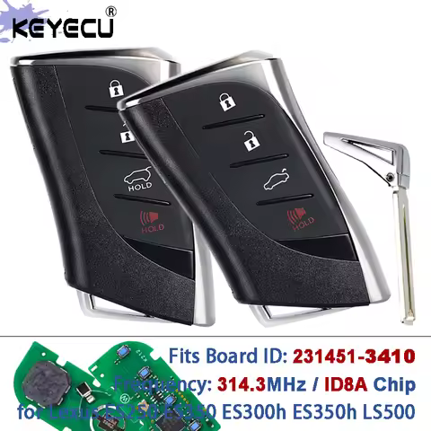 KEYECU 231451-3410 P/N: 8990H-06010 312/ 314.2MHz HYQ14FBF Smart Remote Key Fob for Lexus ES250 ES30