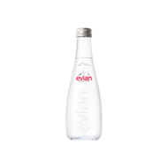 เอเวียง น้ำเเร่ ในขวดแก้ว จากฝรั่งเศส 330 มิลลิตร - Evian Water Glass Bottle imported from France 33