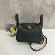 Hermès Mini Lindy 二代 黑金 全新 K 刻