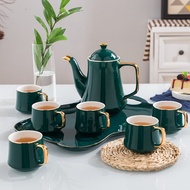 [8-in-1 Set] Coya Cozy TP08 Premium European Nordic Royal Style Ceramic Porcelain Tea Pot Cup Set c/