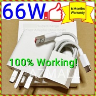 (11V/6A) 66W Fast Charging Adapter Type C USB Cable for Honor X9c 90 70 50 lite X9 Magic V3 V2 5 Pro