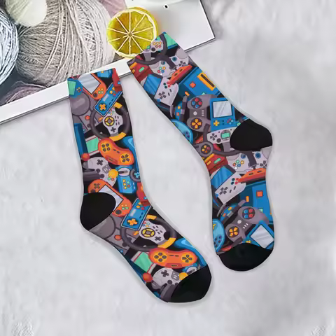 Novelty game console happy men's socks Harajuku style funny cartoon print socks street hip-hop perso