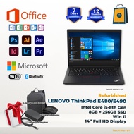 Laptop lenovo Thinkpad E480 14" i5-8th Gen 8GB/256GB  12 Months Warranty