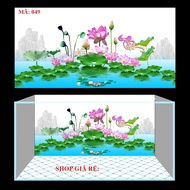 3D Painting of Lotus Aquarium Suitable for 9999 Fish Tank (Can Print 3D Paintings According to Requi