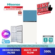 [FREE SHIP] Hisense 2 Door Inverter Fridge 500L RT549N4AW-MBU Refrigerator with Glass Door Panel