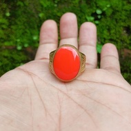 Red marjan agate ring natural