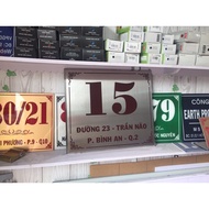 House number plate, silver scratched stainless steel company plate, size 30*34cm