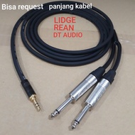 kabel 2 meter hp ke mixer jack akai TRS 3,5 mm to 2 akai mono 6,5 mm