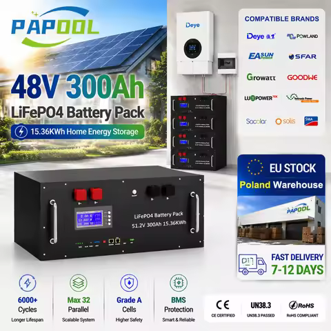 LiFePO4 48V 300Ah 15Kwh Battery 51.2V 100Ah 200Ah 120Ah 150Ah Lithium battery 6000 Cycles 48V Solar