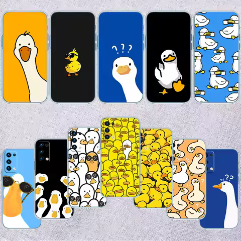 IM27 DUCK Cartoon Transparent Phone Case for Motorola Moto G7 G8 G9 G84 G85 G73 G24 G15 Z2 Play Powe