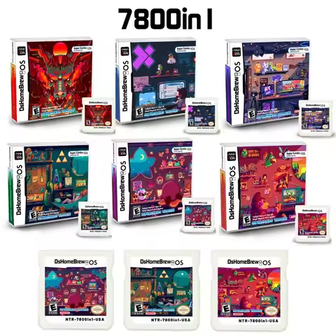 New DS Card 7800 In 1 Cartridge multi for NDS NDSL NDSi 3DS 2DS Lite English with Simulator Game GBA