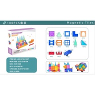 Magnetic tiles 100 pcs - connetix alike - magna tiles alike - children's magnetic toys