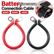 MAINAUSHUI6K 1Pcs Battery Connection Wire, Tinned Copper 4AWG 6AWG 8AWG Battery Connection Cable, So