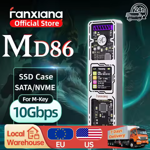 [EU/US Shipping]Fanxiang MD86/MD87 M.2 SSD Enclosure 10Gbps NVMe/NGFF-SATA USB 3.2 Gen2 Type C SSD C