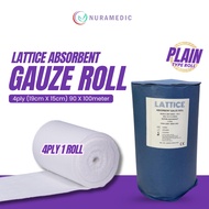 LATTICE Absorbent Gauze Roll 4ply 1 Roll