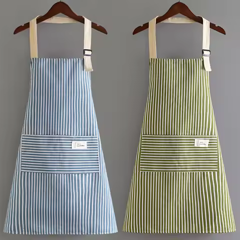 Sleeveless Apron Breathable Hanging Neck Apron Restaurant Special Cotton Linen Home Cleaning Kitchen