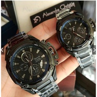 Alexandre Christie Original-AC6226MC-Jam Tangan Couple-Stainless Black