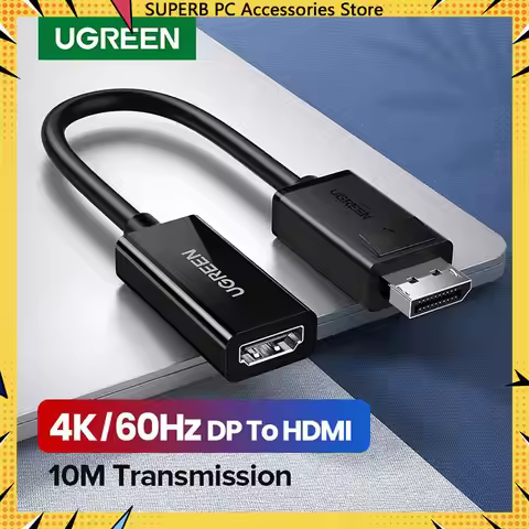 UGREEN 4K Displayport DP to HDMI Adapter 1080P Display Port Cable Converter For PC Laptop Projector 