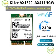 AX 1690i  Wi-Fi 6E AX411 For intel Killer AX1690i WIFI 6E Speed 2.4 Gbps 802.11ax 2.4/5/6GHz Bluetooth 5.3 BT5.3 AX411NGW