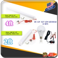 LED DC12V Tube Light Lampu pasar malam Mentol 2ft 60cm 4ft 120cm