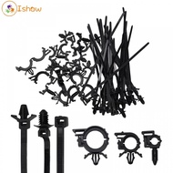 [ISHOWMAL-SG]UV Resistant Zip Ties and Wire Clips Kit for Engine Bay Wiring Universal Fitment-New In
