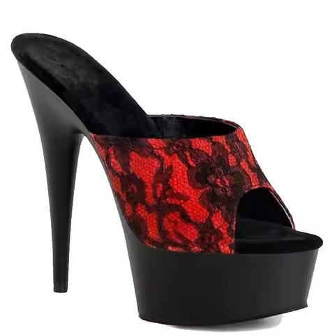 Fashion mesh, 15cm heels, summer stage models, club pole dancing sandals