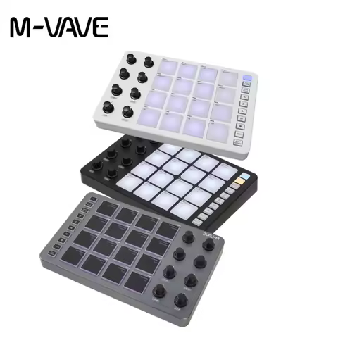 M-VAVE SMC-PAD, 16-Pad MIDI Controller,USB-C Interface， Portable Beat Maker & 3.5mm Output Interface