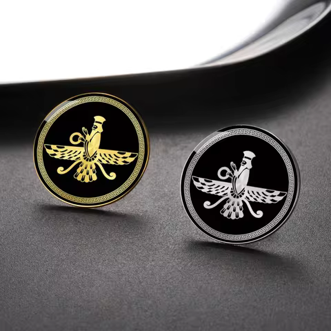 Faravahar Ahura Mazda Ancient Persian Zoroastrian Broochs for Women Men Spiritual Jewelry Mystic Sym