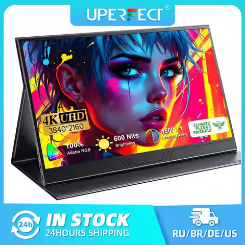 UPERFECT Truely 4K Computer Monitor 15.6" UHD FreeSync 100% Adobe RGB 600Nits 1500:1 HDR FreeSync IP