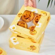 Egg Tart Box Packaging Box Household Packaging Box 4 Pieces Disposable Paper Box Portuguese Egg Tart