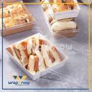 Paper Meal Box 18x7x3.5 12x11x3.5 Tray Mika Brownies Cheese Cake Slice Hotdog MilkBun Mochi Burger