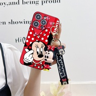 Huawei P10 Lite P10 P10 Plus P20 P20 Pro P30 P30 Pro P30 Lite Nova 4e P40 P20 Lite Nova 3e P40 Pro Cartoon Mickey Minnie Phone Case With Toy Key Chain Wrist Strap