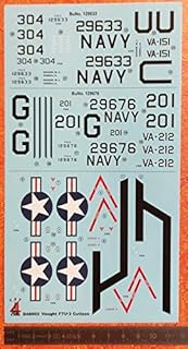 CAT4 D48002-1/48 Decals for Vought F7U-3 Cutlass Scale Plastic Model Aircraft