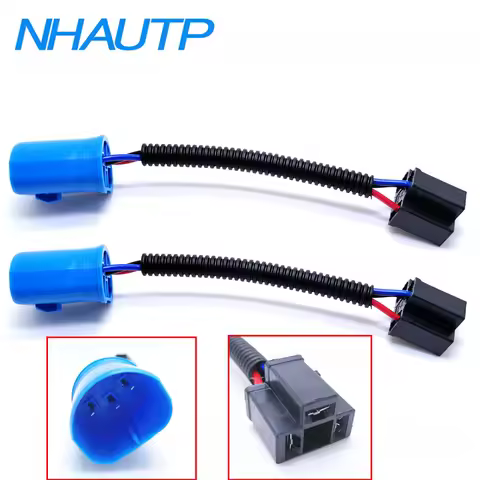NHAUTP 2Pcs HB5 9007 Male to H4 Female Adapter Wire Harness Replacement For Hummer H2 Headlight Base