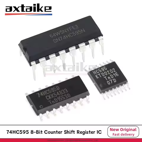 10PCS 74HC595 DIP SOP TSSOP 16Pin SN74HC595N 74HC595D 74HC595PW SN74HC595DR SN74HC595PWR SMD 8-Bit C