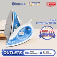 Simplus Iron Steam Garment Steamer Iron Non Stick Soleplate 1300W Power 20g/min Steam Output Iron GT