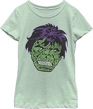 Marvel Girl's Hulk Luck Icons Face T-Shirt, Mint, Small