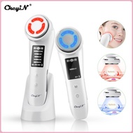 CkeyiN 5 in 1 EMS Facial Massager LED Photon Rejuvenation Hot Compress Face Lifting Anti Aging Anti