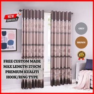 European Curtain Luxurious Blackout Curtain Langsir Sliding Door Curtain Window 3 Panel Curtain